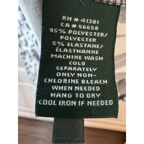 Lauren Ralph Lauren Surplice Dress Women Size 6 Black White V Neck Faux Wrap - Picture 2 of 9